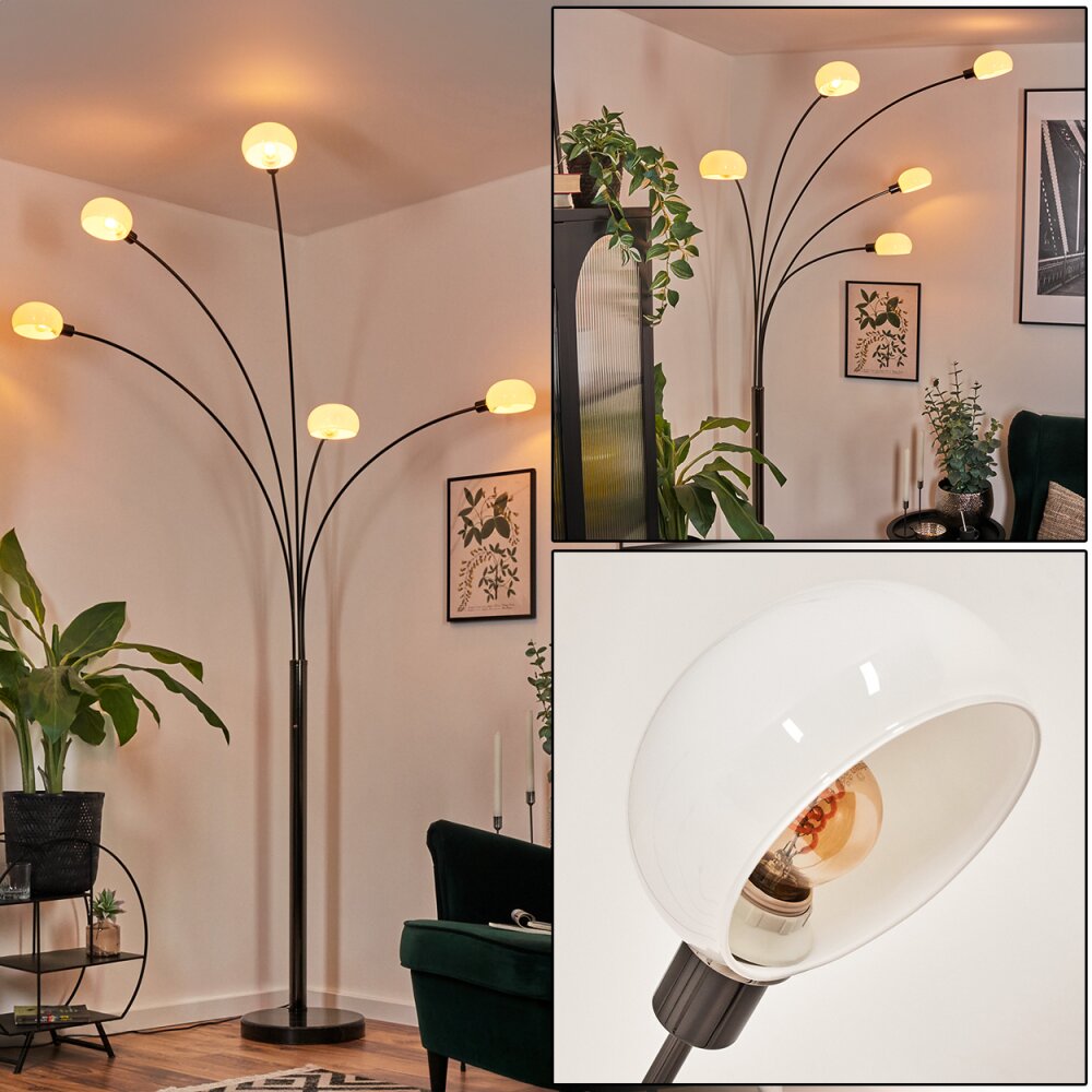Nikkala Staande lamp Chroom, Zwart, 5-lichts main product photo