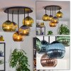 Koyoto Plafondlamp, Kogellampje 45 cm Blauw, Groen, Koperkleurig, 5-lichts