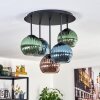 Koyoto Plafondlamp, Kogellampje 45 cm Blauw, Groen, Koperkleurig, 5-lichts