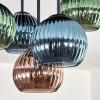 Koyoto Plafondlamp, Kogellampje 45 cm Blauw, Groen, Koperkleurig, 5-lichts