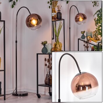 Koyoto Staande lamp Chroom, Zwart, 1-licht Koyoto Staande lamp Chroom, Zwart, 1-licht