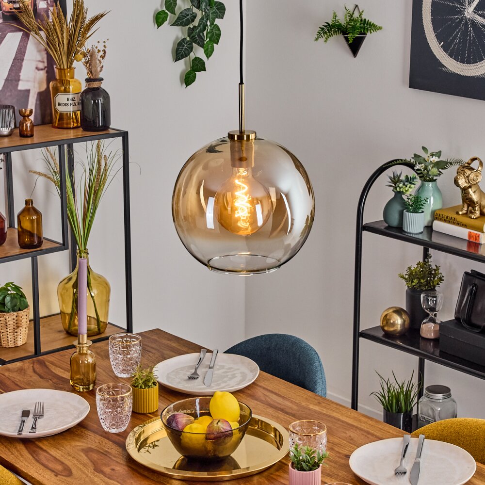 Koyoto Hanglamp, Kogellampje, Hanglamp Goud, Zwart, 1-licht main product photo
