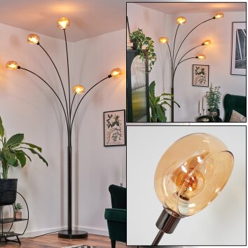 Nikkala Staande lamp Chroom, Zwart, 5-lichts Nikkala Staande lamp Chroom, Zwart, 5-lichts