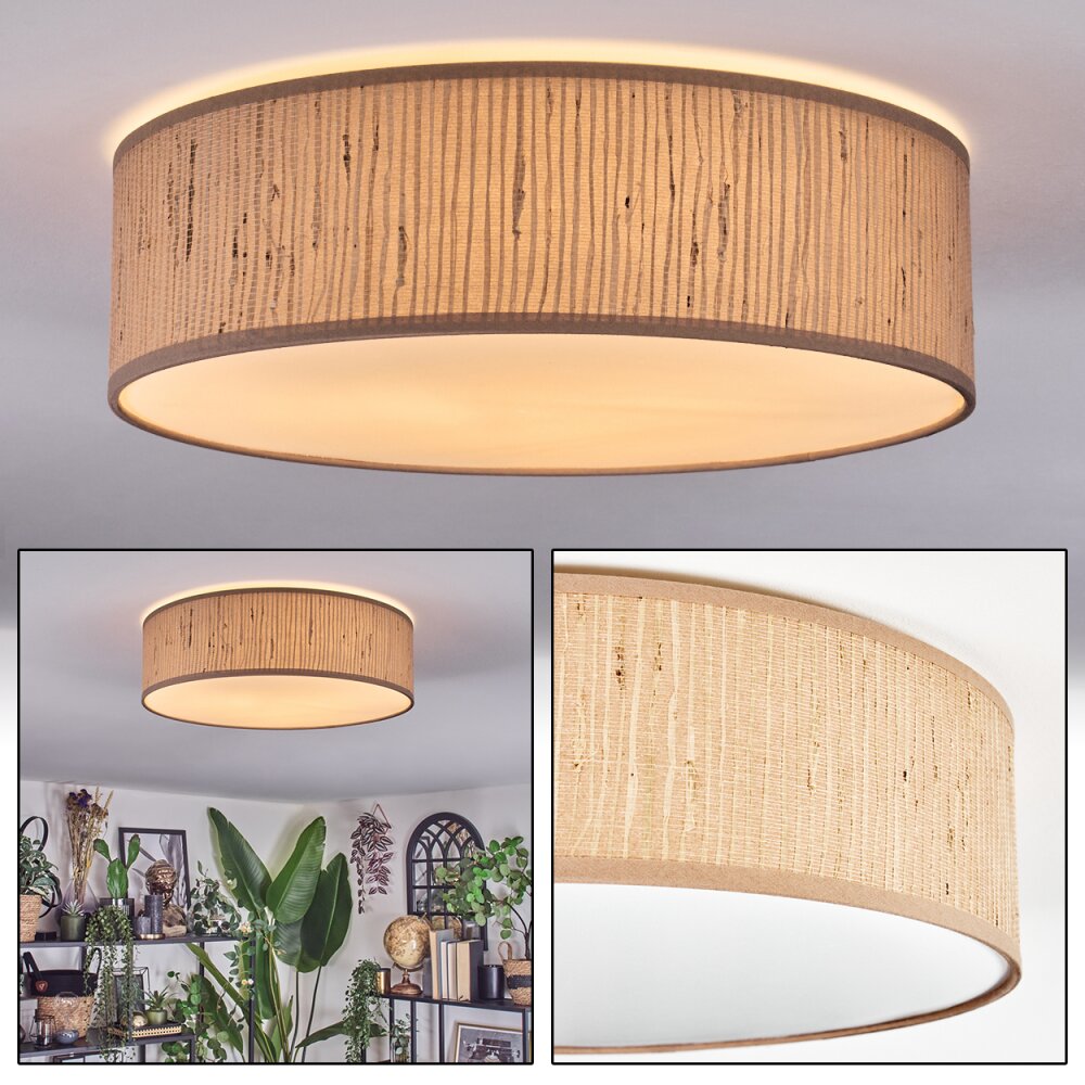 Antillo Plafondlamp Bruin, Natuurlijke kleuren, Wit, 3-lichts main product photo