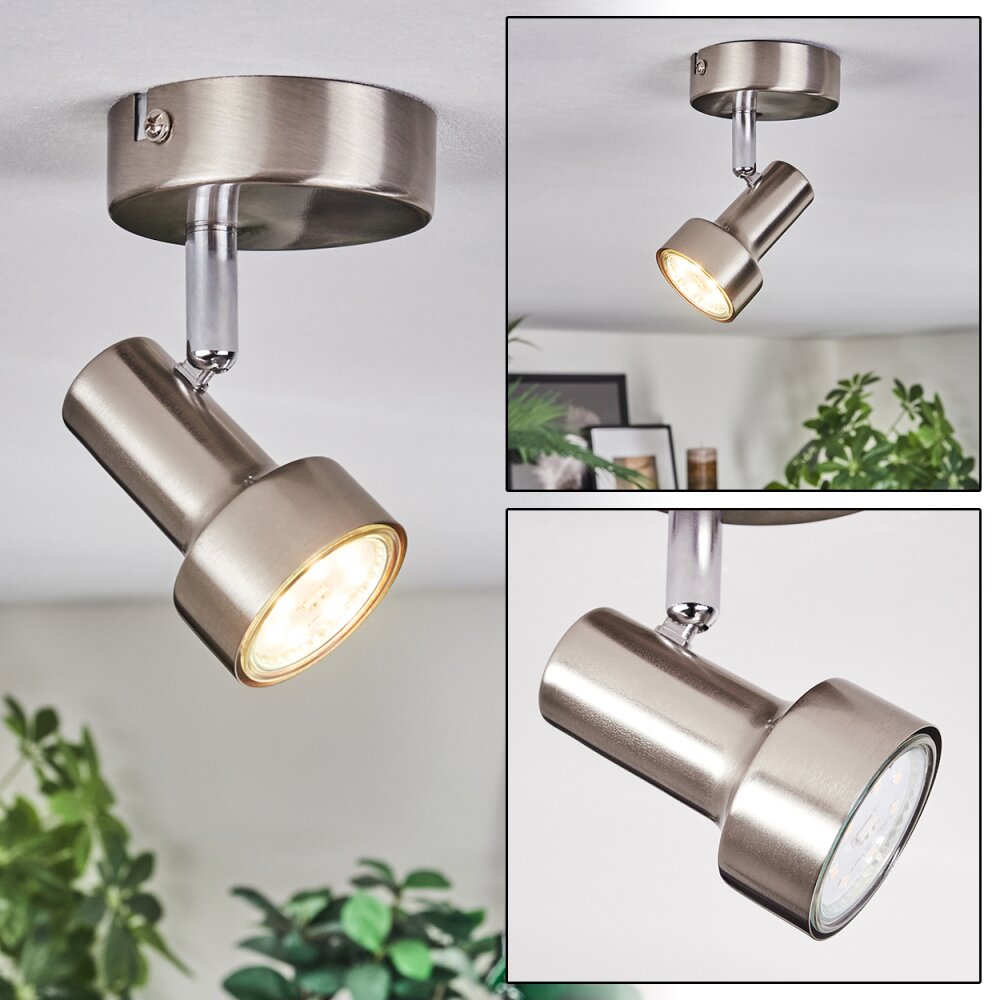 Edain Plafondlamp, Plafondspot LED Chroom, Nikkel mat, 1-licht main product photo