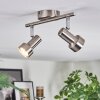 Edain Plafondlamp, Plafondspot LED Chroom, Nikkel mat, 2-lichts
