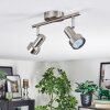 Edain Plafondlamp, Plafondspot LED Chroom, Nikkel mat, 2-lichts