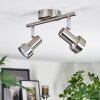 Edain Plafondlamp, Plafondspot LED Chroom, Nikkel mat, 2-lichts