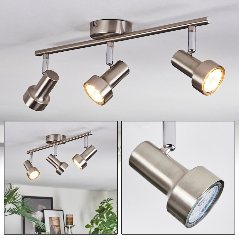 Edain Plafondlamp, Plafondspot LED Chroom, Nikkel mat, 3-lichts main product photo