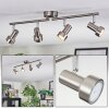 Edain Plafondlamp, Plafondspot LED Chroom, Nikkel mat, 4-lichts