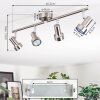 Edain Plafondlamp, Plafondspot LED Chroom, Nikkel mat, 4-lichts
