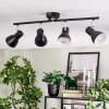 Farel Plafondlamp, Plafondspot Chroom, Zwart, 4-lichts