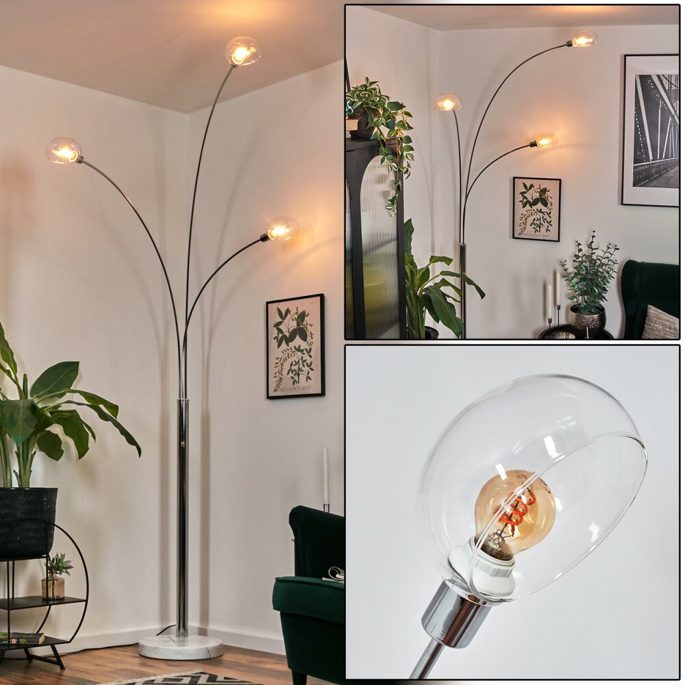 Nikkala Staande lamp Chroom, Wit, 3-lichts main product photo