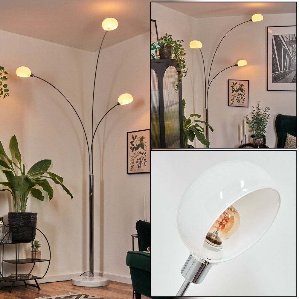 Nikkala Staande lamp Chroom, Wit, 3-lichts main product photo