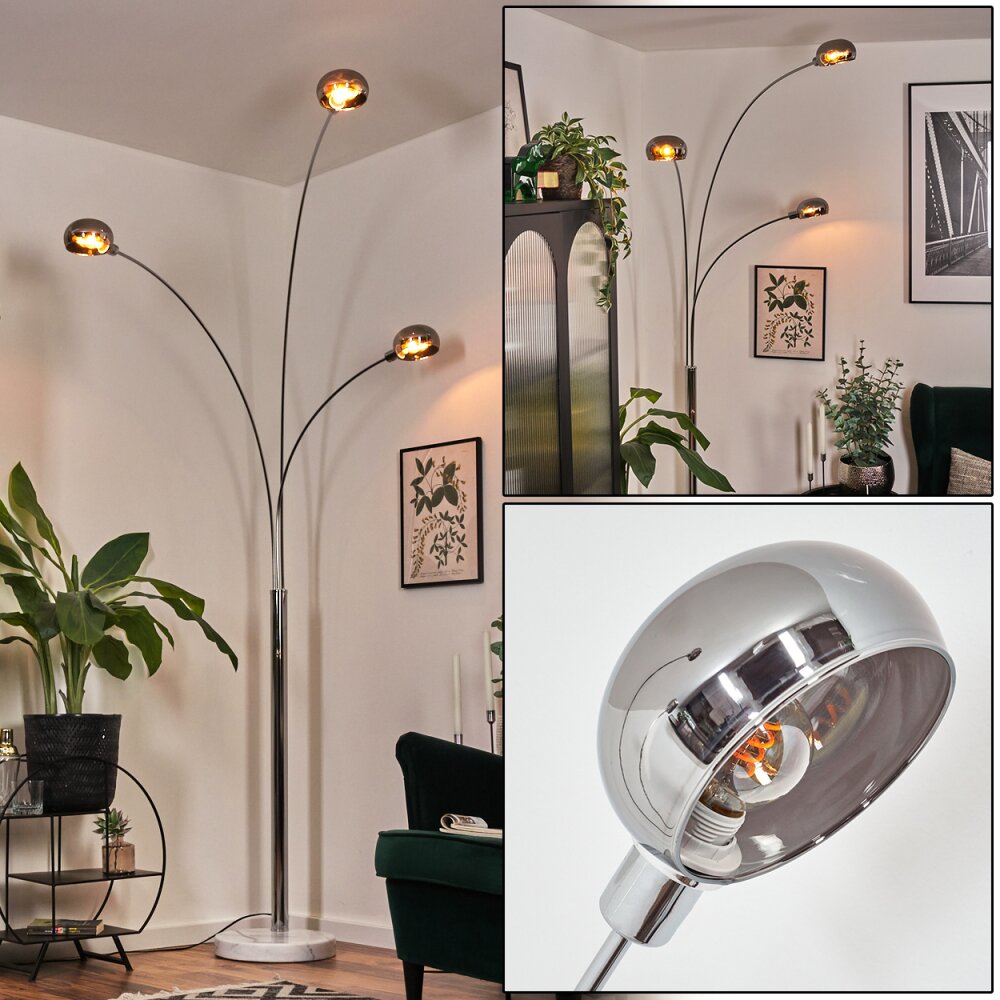 Nikkala Staande lamp Chroom, Wit, 3-lichts main product photo