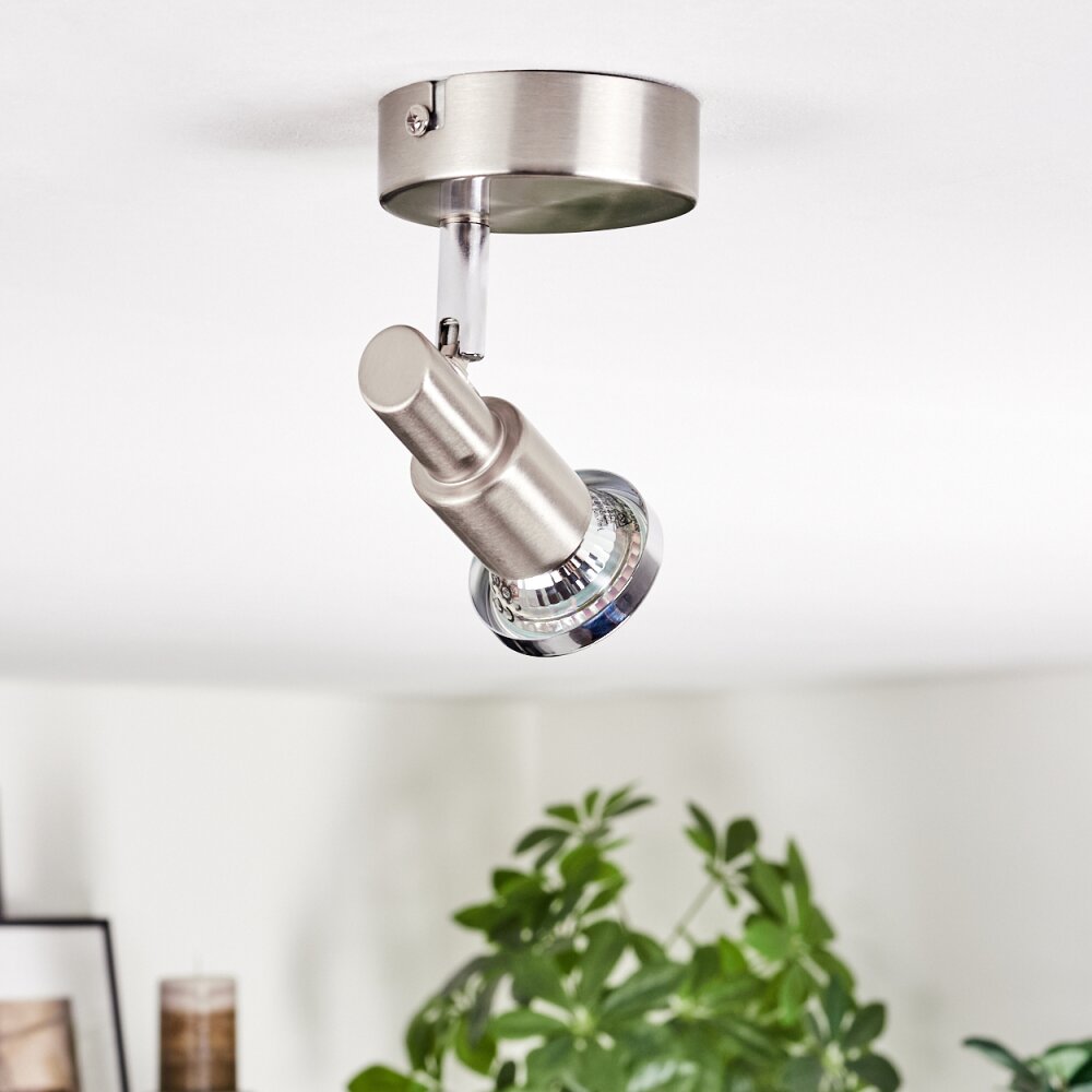 Firan Plafondlamp, Plafondspot LED Chroom, Nikkel mat, 1-licht