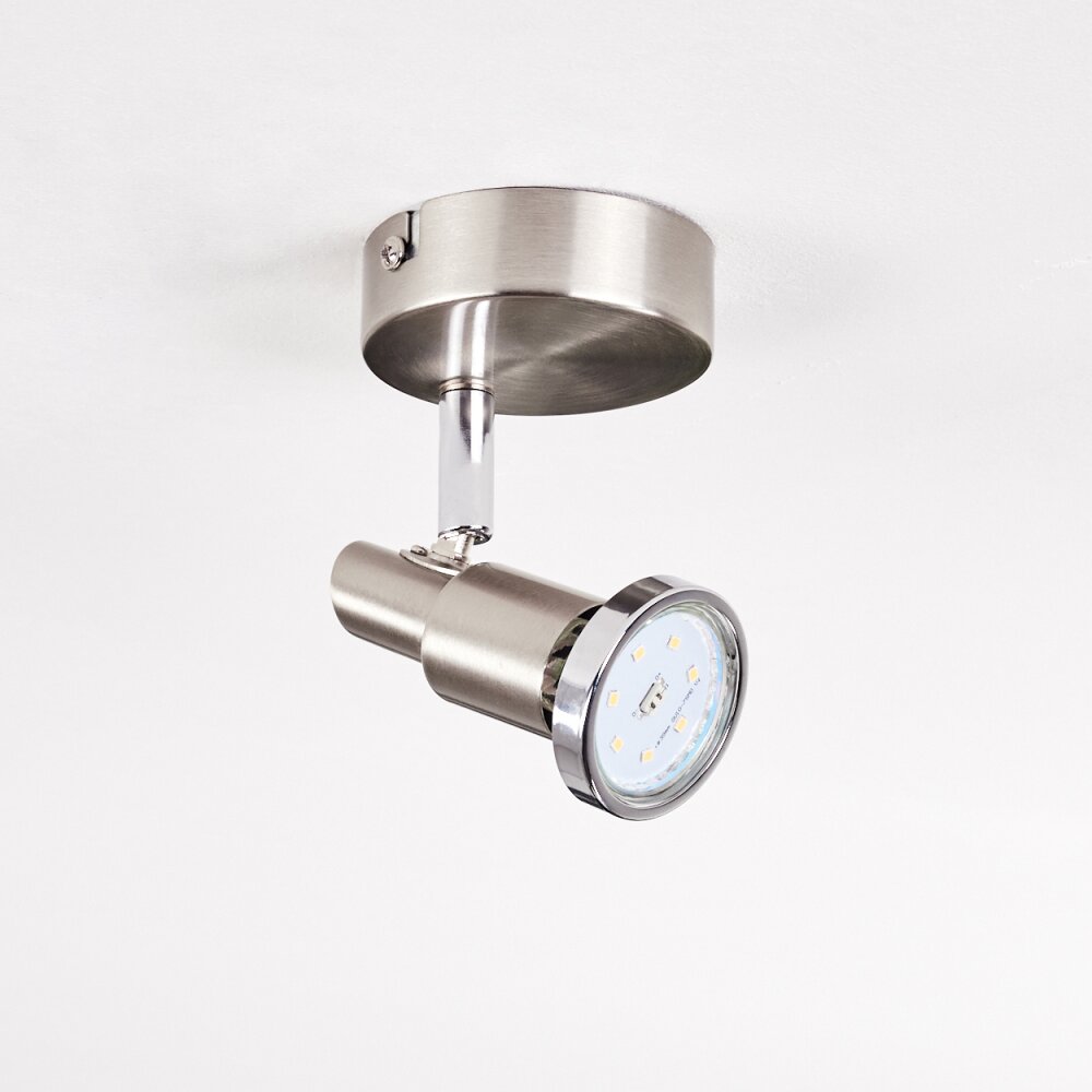 Firan Plafondlamp, Plafondspot LED Chroom, Nikkel mat, 1-licht
