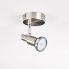 Firan Plafondlamp, Plafondspot LED Chroom, Nikkel mat, 1-licht