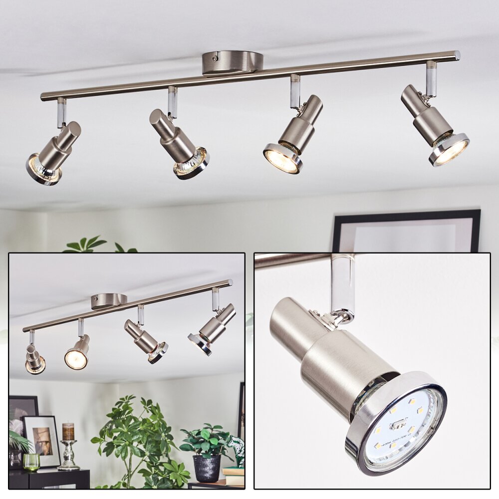 Firan Plafondlamp, Plafondspot LED Chroom, Nikkel mat, 4-lichts main product photo