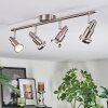 Firan Plafondlamp, Plafondspot LED Chroom, Nikkel mat, 4-lichts