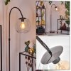 Koyoto Staande lamp, Booglampen Chroom, Zwart, 1-licht