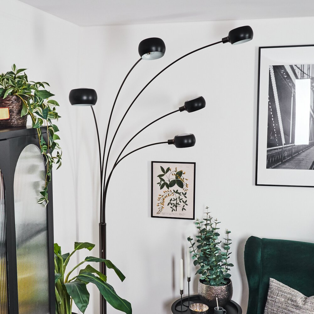 Nikkala Staande lamp Chroom, Zwart, 5-lichts