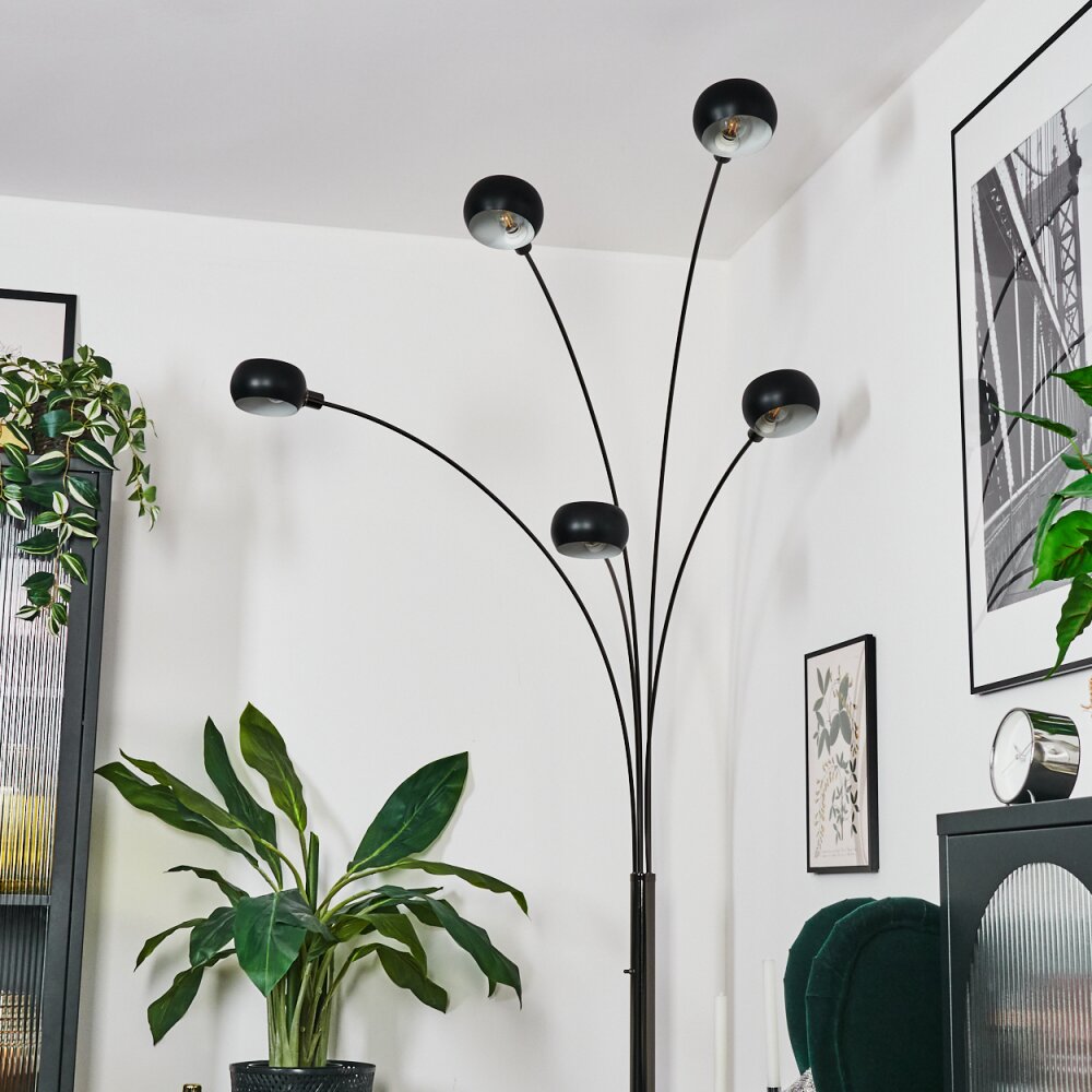 Nikkala Staande lamp Chroom, Zwart, 5-lichts