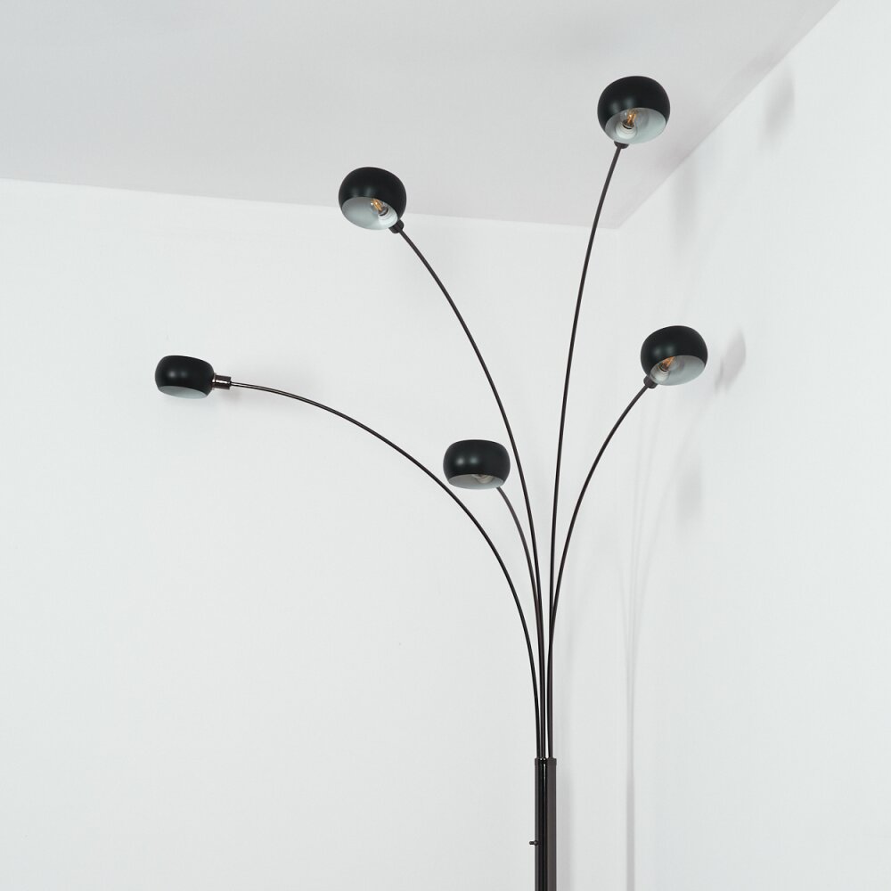 Nikkala Staande lamp Chroom, Zwart, 5-lichts