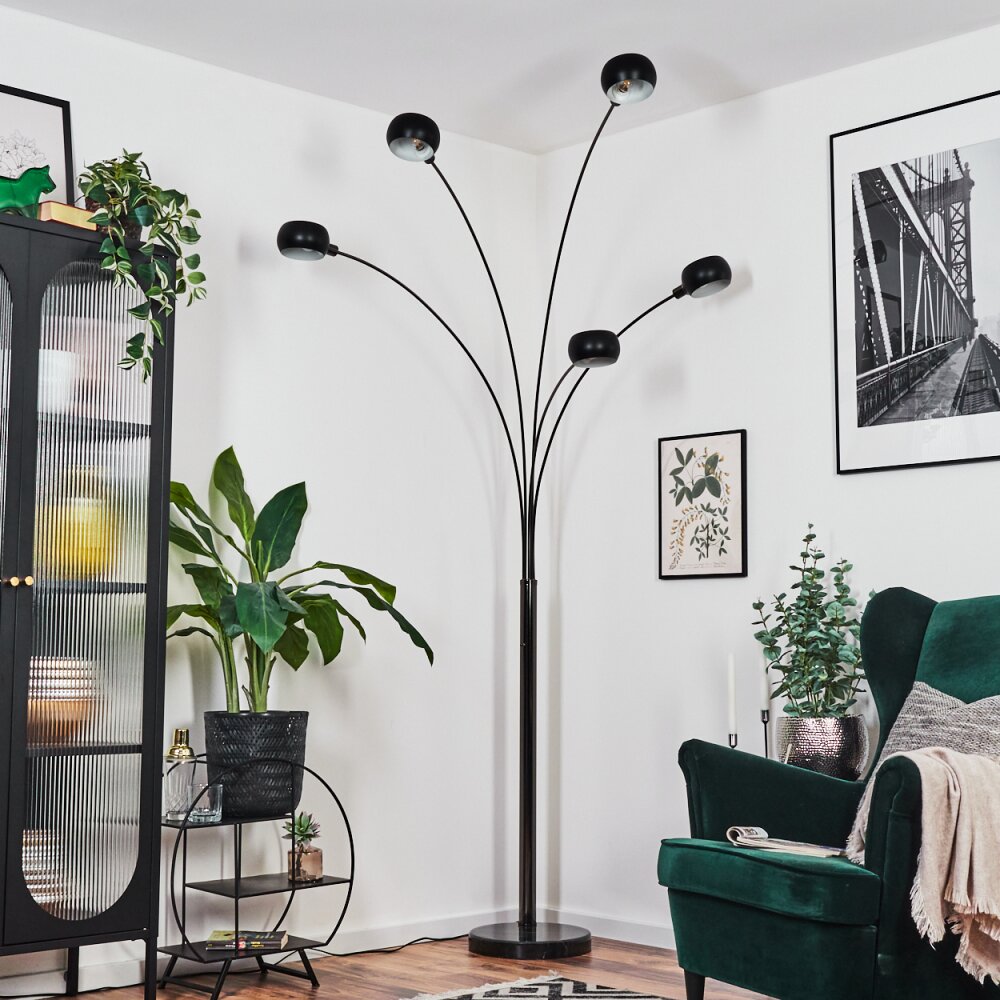 Nikkala Staande lamp Chroom, Zwart, 5-lichts