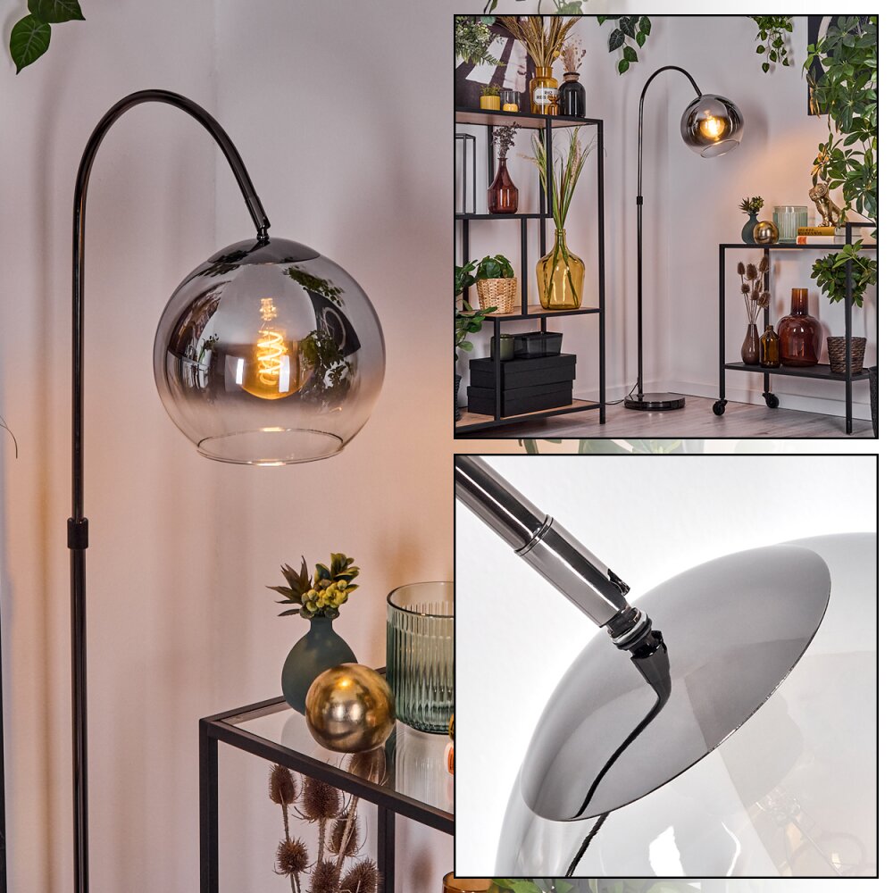 Koyoto Staande lamp Chroom, Zwart, 1-licht main product photo
