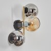 Koyoto Kogellampje, Wandlamp Goud, Zwart, 3-lichts
