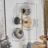 Gastor Kogellampje, Wandlamp Goud, Zwart, 3-lichts