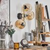 Koyoto Kogellampje, Wandlamp Goud, Zwart, 3-lichts