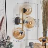 Koyoto Kogellampje, Wandlamp Goud, Zwart, 3-lichts
