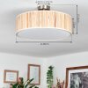 Foggia Plafondlamp Nikkel mat, 3-lichts