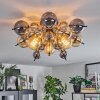 Milheiros Plafondlamp, Kogellampje Amber, Rookkleurig, 3-lichts