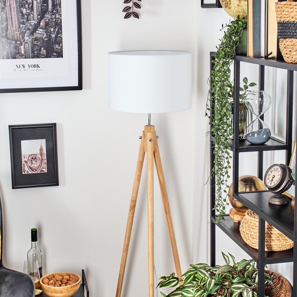 Soungou Staande lamp Chroom, Natuurlijke kleuren, 1-licht