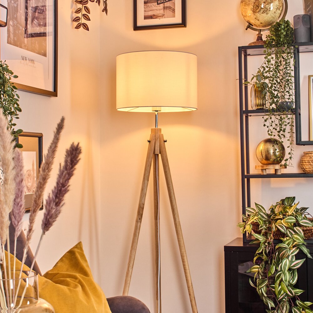 Soungou Staande lamp Chroom, Natuurlijke kleuren, 1-licht