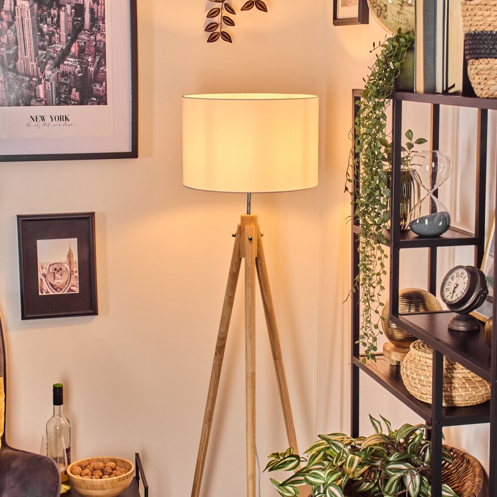 Soungou Staande lamp Chroom, Natuurlijke kleuren, 1-licht