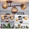 Chehalis Plafondlamp, Kogellampje Amber, Rookkleurig, 3-lichts