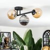 Chehalis Plafondlamp, Kogellampje Amber, Rookkleurig, 3-lichts