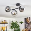 Gastor Plafondlamp, Kogellampje Chroom, Duidelijk, Rookkleurig, 3-lichts
