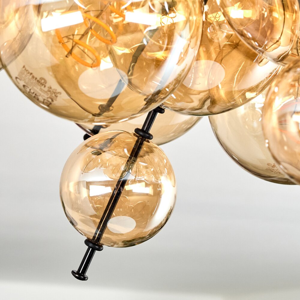 Milheiros Plafondlamp, Kogellampje Amber, 3-lichts