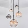 Koyoto Hanglamp, Kogellampje, Cluster hanglamp Amber, Duidelijk, Rookkleurig, 5-lichts