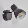Farel Wandlamp, Muurspot Chroom, Zwart, 1-licht