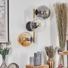 Gastor Kogellampje, Wandlamp Goud, Zwart, 3-lichts