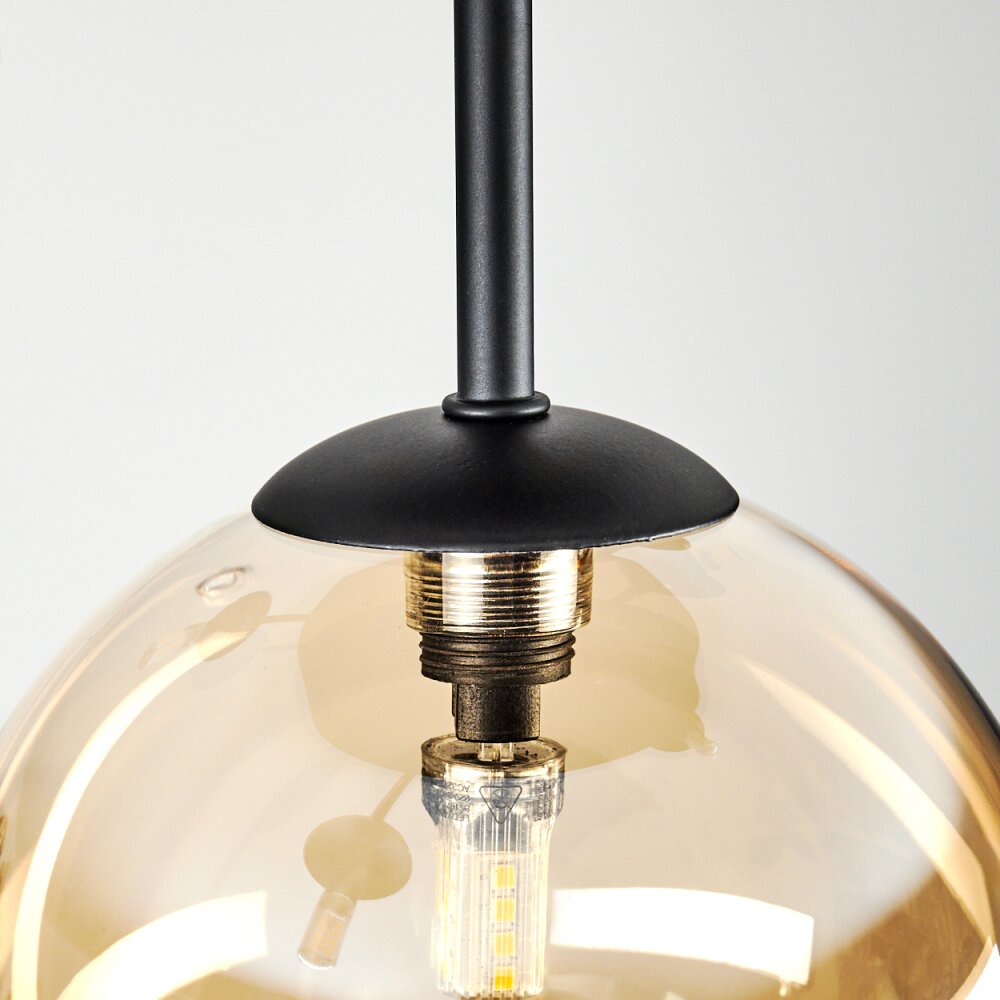 Chehalis Plafondlamp, Kogellampje Amber, 5-lichts