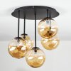 Chehalis Plafondlamp, Kogellampje Amber, 5-lichts