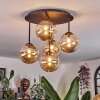 Chehalis Plafondlamp, Kogellampje Amber, 5-lichts