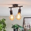 Geira Plafondlamp Zwart, 2-lichts